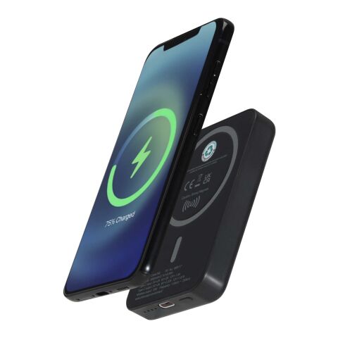 Acrab 5 000 mAh 15 W magnetisk trådlös powerbank med 20 W PD – tillverkad av återvunnen plast Standard | Svart | Inget reklamtryck | Inte tillgängligt | Inte tillgängligt