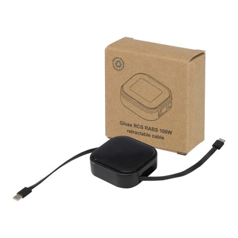 Gloas 5-i-1 utdragbar datasynkroniseringskabel och 100 W snabbladdningskabel av återvunnet material med verktygssats för smartphone Standard | Svart | Inget reklamtryck | Inte tillgängligt | Inte tillgängligt