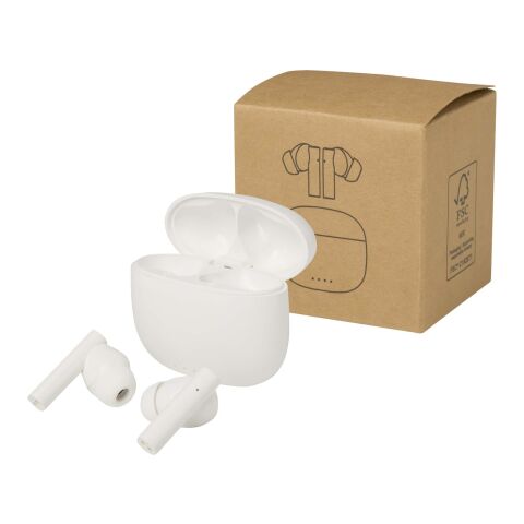 Alterf True Wireless Bluetooth®-öronsnäckor av återvunnen plast med öronproppar av silikon Standard | Vit | Inget reklamtryck | Inte tillgängligt | Inte tillgängligt