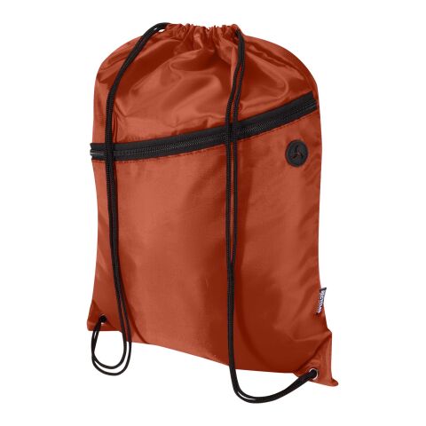 Oriole RPET-gympapåse med dragsko och framficka med dragkedja 5 liter Brick