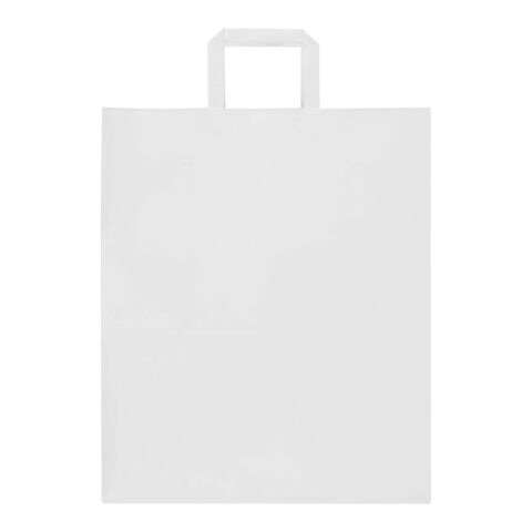 Kraft papperspåse 80–90 g/m2 med platta handtag – 32 x 17 x 39 cm Vit | Inget reklamtryck | Inte tillgängligt | Inte tillgängligt