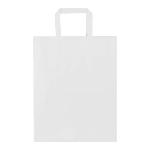 Kraft papperspåse 80 g/m2 med platta handtag – 25 x 15 x 32 cm Vit | Inget reklamtryck | Inte tillgängligt | Inte tillgängligt