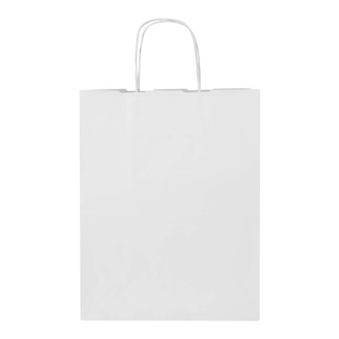 Kraft papperspåse 80–90 g/m2 med tvinnade handtag– 25 x 15 x 32 cm Vit | Inget reklamtryck | Inte tillgängligt | Inte tillgängligt