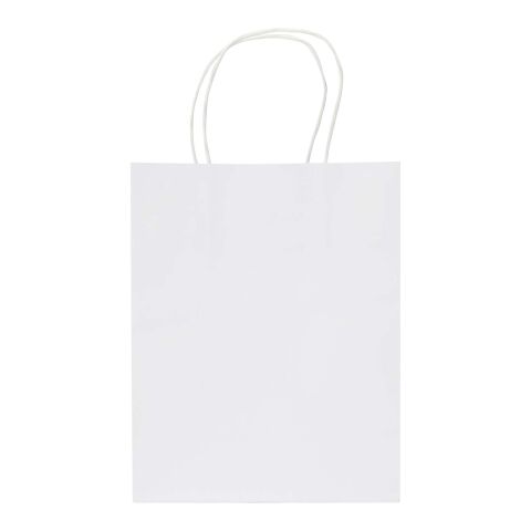 Papperspåse i kraftpapper 120 g/m² med tvinnade handtag – 18 x 9 x 23 cm vit