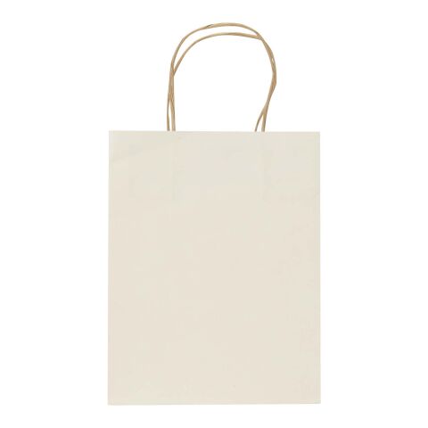 Papperspåse 150 g/m² av jordbruksavfall med tvinnade handtag – 18 x 9 x 23 cm Elfenbensvit