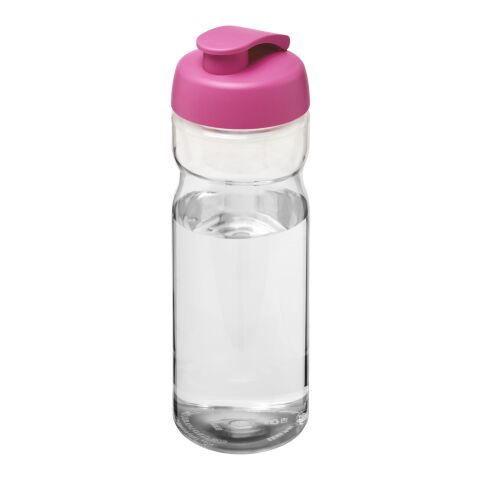 H2O Base® 650 ml sportflaska med uppfällbart lock Transparent-Rosa | Inget reklamtryck | Inte tillgängligt | Inte tillgängligt