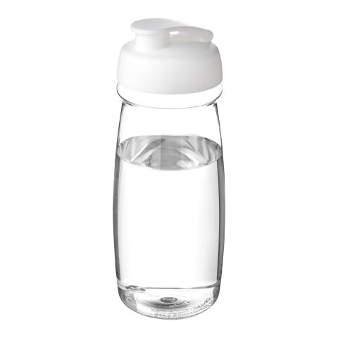 H2O Pulse® 600 ml sportflaska med uppfällbart lock Transparent-Vit | Inget reklamtryck | Inte tillgängligt | Inte tillgängligt