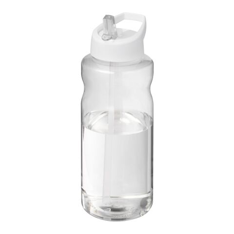 H2O Active® Big Base 1-liters sportflaska med piplock vit | 1-färgat Skärmtryck | runt | 255 mm x 75 mm