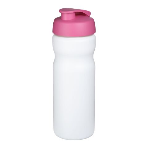 Baseline® Plus 650 ml sportflaska med uppfällbart lock Vit-Rosa