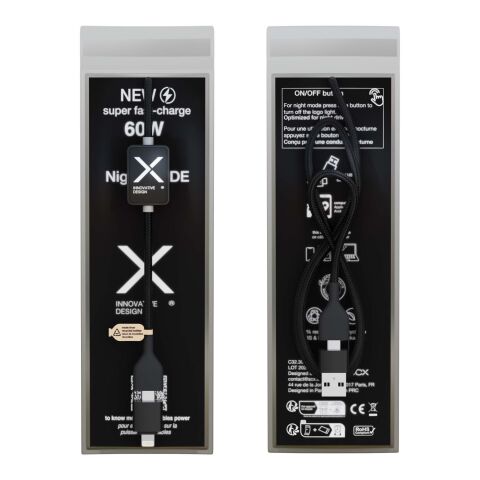 SCX.design C32 60 W laddningssladd med strömbrytare och upplyst logotyp Standard | Svart | Inget reklamtryck | Inte tillgängligt | Inte tillgängligt
