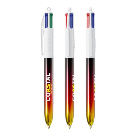 BIC® 4 Colours® Flags Collection + lanyard vit-svart-röd-Svart / röd / gul(3)