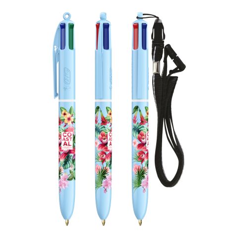 BIC® 4 Colours® Pastell + snodd ljusblå