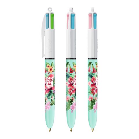 BIC® 4 Colours Fashion kulpenna vit-White/light blue(2) | Inget reklamtryck | Inte tillgängligt | Inte tillgängligt