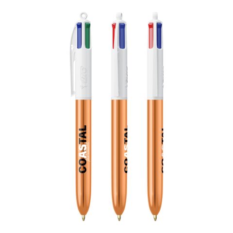 BIC® 4 Colours Shine kulpenna vit-rosa guld