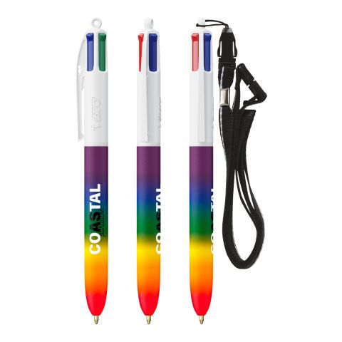BIC® 4 Colours® Rainbow Decor + Lanyard röd-Röd   silver   grön(2)