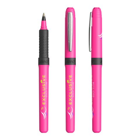 BIC® Grip Roller Pink-ljusgrå | svart bläck | 1-färgat Skärmtryck | Pennkropp-Klips centrerad | 25.00 mm x 45.00 mm