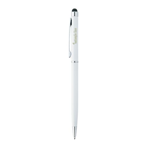 Sleek Stylus pen kulpenna med stylustopp vit