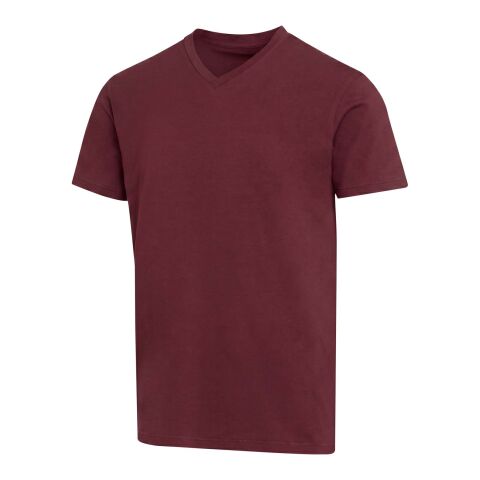 Balfour 200 g/m² kortärmad v-ringad unisex-T-shirt av ekologiskt OCS-material Djup vinröd | 3XS