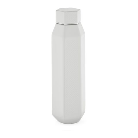 Hexagul fles gerecycled roestvrij staal 530 ml Vit | Inget reklamtryck