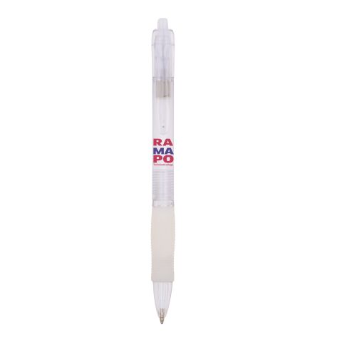 Click pen kulpenna Vit | blå bläck | 1-färgat Skärmtryck | Pennkropp-klips centrerad | 10.00 mm x 8.00 mm