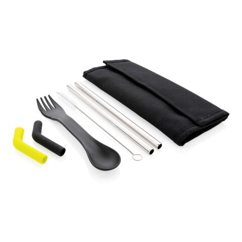 Tierra set med sugrör och bestick svart | Inget reklamtryck | Inte tillgängligt | Inte tillgängligt