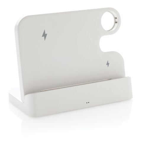 Joltz dubbel 15W-laddare i RCS rplast, med plats för iWatch vit | Inget reklamtryck | Inte tillgängligt | Inte tillgängligt