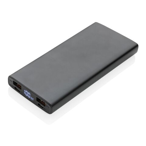 Aluminium 18W 10.000 mAh PD Powerbank svart | Inget reklamtryck | Inte tillgängligt | Inte tillgängligt