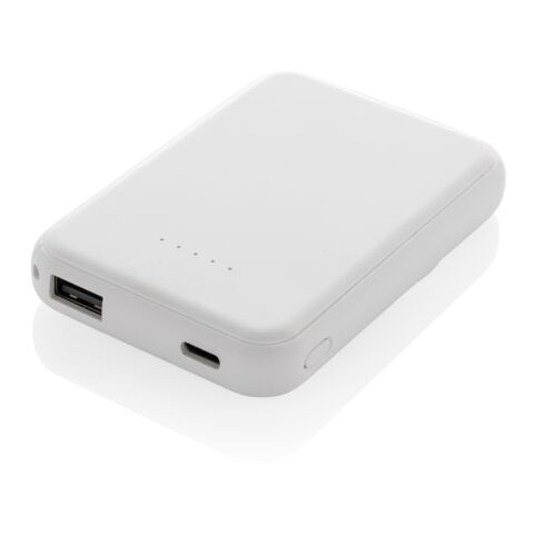 Stellar RCS återvunnen plast 5000 mah 5W magnetisk powerbank vit | Inget reklamtryck | Inte tillgängligt | Inte tillgängligt
