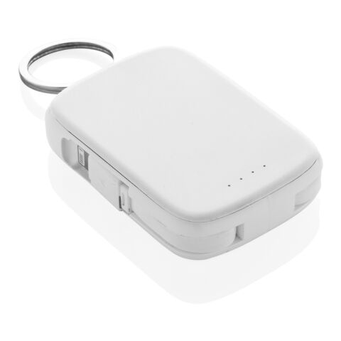 Nexo RCS nyckelringspowerbank 2000 mAh med integrerade kabla vit