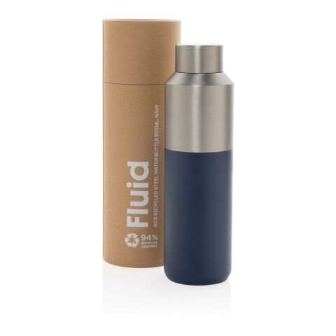 Fluid RCS-certifierad vattenflaska i återvunnet stål 600ML marinblå | Inget reklamtryck | Inte tillgängligt | Inte tillgängligt