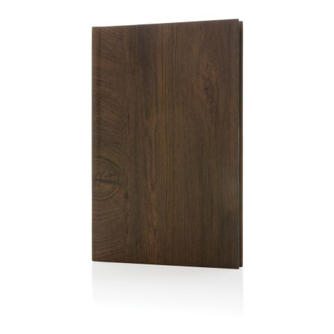 Kavana A5 anteckningsbok med trätryck mörkbrun | Inget reklamtryck | Inte tillgängligt | Inte tillgängligt