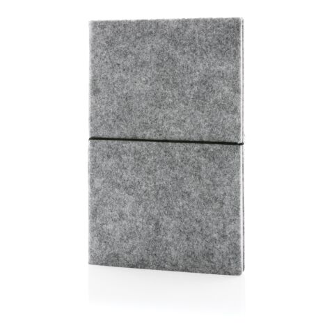 A5 softcover filt anteckningsbok GRS certifierad grå | Inget reklamtryck | Inte tillgängligt | Inte tillgängligt