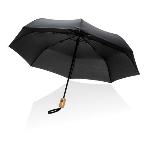 21&quot; Impact AWARE™ RPET 190T auto open/close paraply m. bambu svart | Inget reklamtryck | Inte tillgängligt | Inte tillgängligt