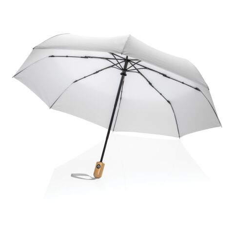 21" Impact AWARE™ RPET 190T auto open/close paraply m. bambu vit | Inget reklamtryck | Inte tillgängligt | Inte tillgängligt