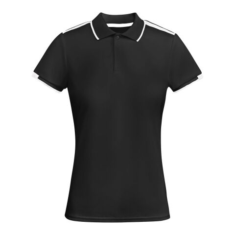 Tamil kortärmad sportpolo för dam Svart-Vit | L