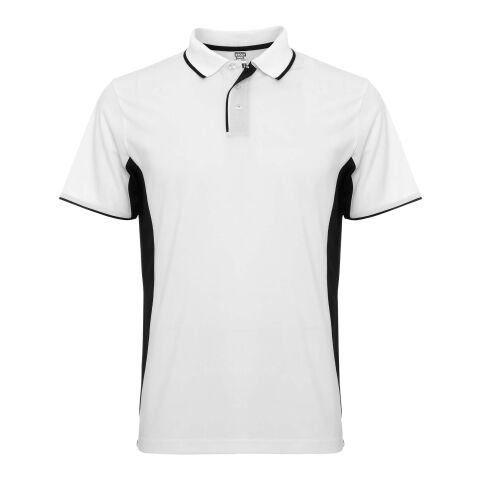 Montmelo kortärmad unisex sportpolo vit-svart | 2XL