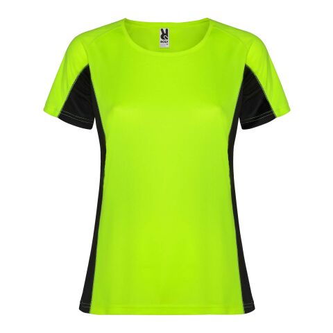 Shanghai kortärmad sport-T-shirt för dam Fluor Green-Svart | M