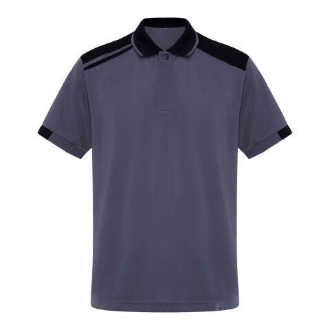 Samurai 160 g/m2 antibakteriell kortärmad unisex-pikétröja  Lead-Svart | L