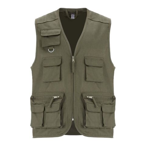 Venera 200 g/m2 V-ringad arbetsväst med flera fickor  Militar Green | 3XL