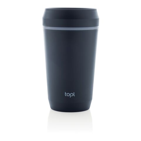 Topl To Go-glas av återvunnen plast Patenterat 360-lock 354 marinblå