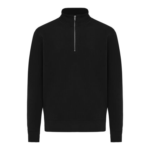 IQONIQ Elgon tröja i återvunnen bomull med kvartlång dragked svart | XXL | Inget reklamtryck | Inte tillgängligt | Inte tillgängligt | Inte tillgängligt