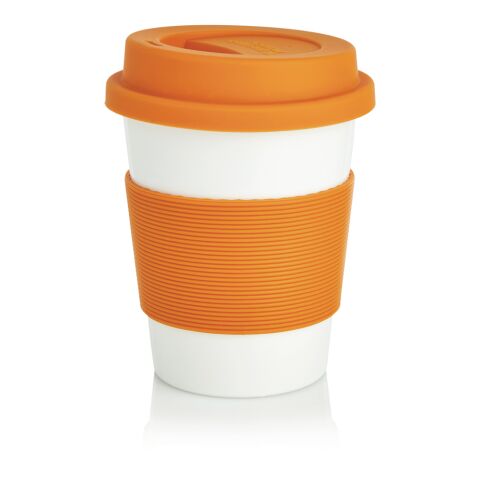 PLA-kaffemugg orange-vit | Inget reklamtryck | Inte tillgängligt | Inte tillgängligt
