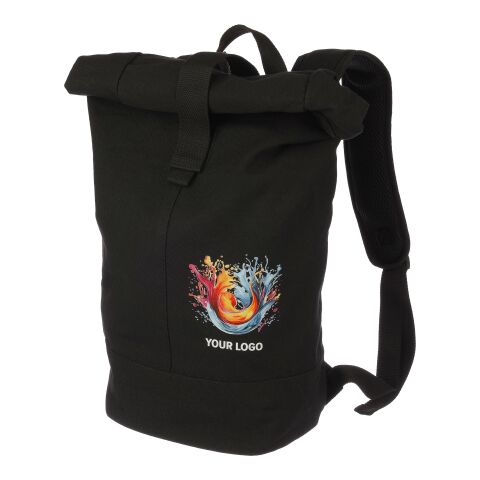 Ryggsäck i polyester med rulltop Micah Svart | Inget reklamtryck | Inte tillgängligt | Inte tillgängligt