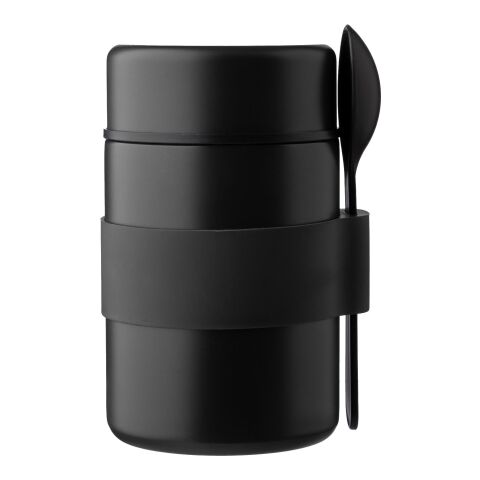 Stainless steel double walled lunch pot Niko Svart | Inget reklamtryck | Inte tillgängligt | Inte tillgängligt