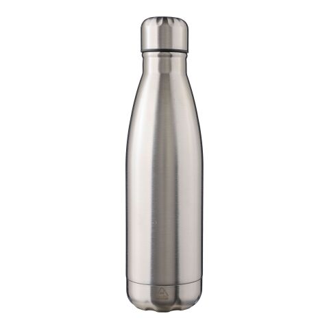 Recycled stainless steel single-walled flask 650 ml Cliff Silver | Inget reklamtryck | Inte tillgängligt | Inte tillgängligt