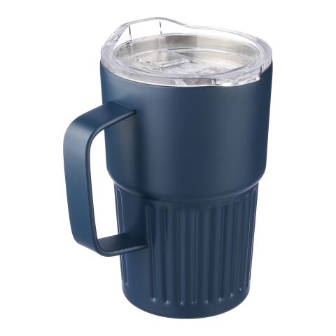Recycled stainless steel double-walled travel mug (450 ml) Calo Grön | Inget reklamtryck | Inte tillgängligt | Inte tillgängligt