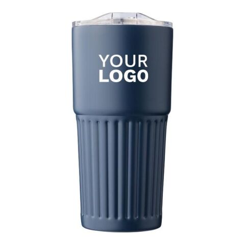 Recycled stainless steel double-walled drinking mug (500 ml) Kael Blå | Inget reklamtryck | Inte tillgängligt | Inte tillgängligt