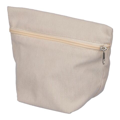 Corduroy zippered cosmetic pouch Tia beige | Inget reklamtryck | Inte tillgängligt | Inte tillgängligt