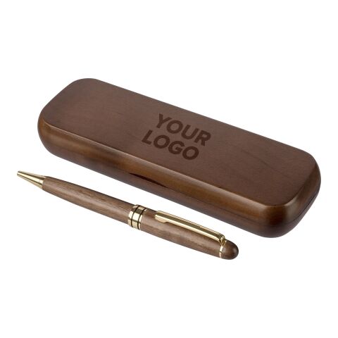 Walnut wooden twist ballpen Noa Brun | Inget reklamtryck