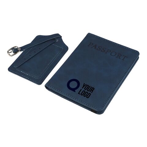 Recycled PU passport holder and luggage label Zani Svart | Inget reklamtryck | Inte tillgängligt | Inte tillgängligt